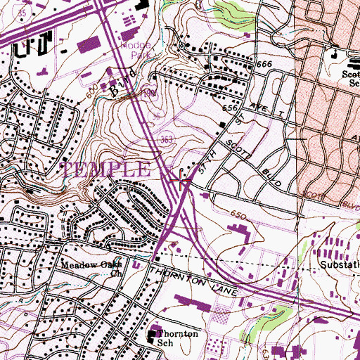 Topographic Map of Grace Presbyterian Church, TX