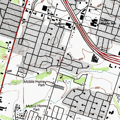 Topographic Map of Divine Faith Ministry Holiness Church, TX