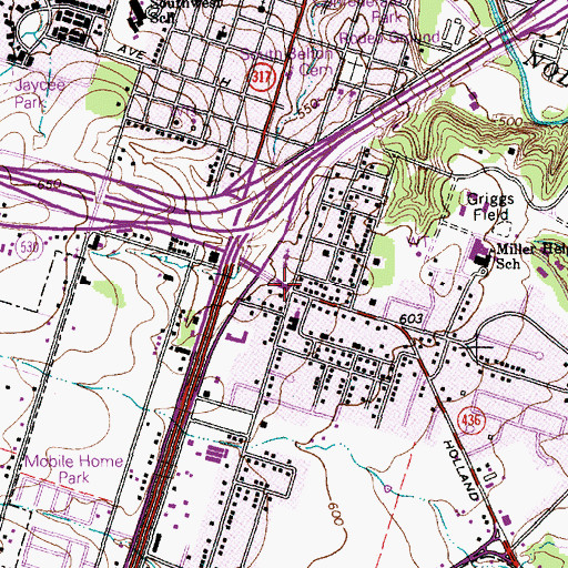 Topographic Map of Miller Heights Baptist Church, TX