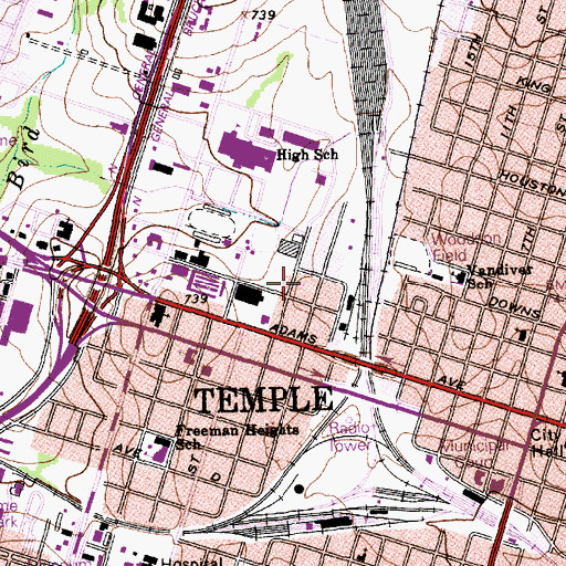 Topographic Map of New Covenant Baptist Church, TX