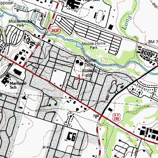 Topographic Map of Primera Iglesia Bautista Church, TX