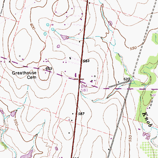Topographic Map of Taylors Valley Baptist Church, TX