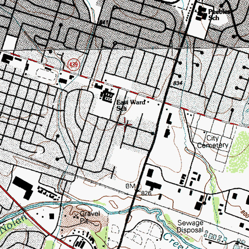 Topographic Map of Church of Christ, TX
