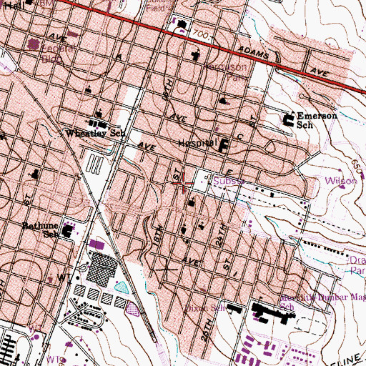 Topographic Map of Church of Christ Crestview, TX