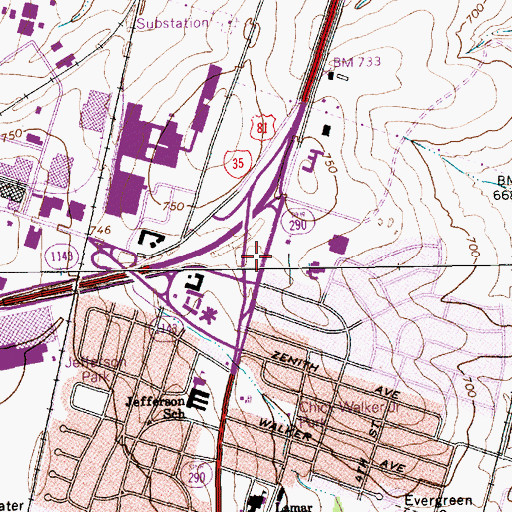 Topographic Map of Northside Church of Christ, TX