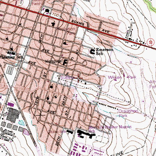 Topographic Map of Reed Chapel Church of God Christ, TX