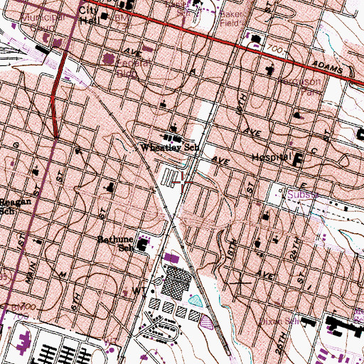 Topographic Map of Free Church of God in Christ in Jesus Name, TX