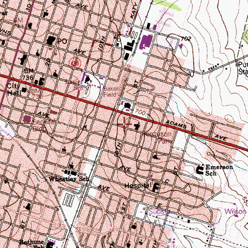 Topographic Map of Greater Zion Temple Church of God in Christ, TX