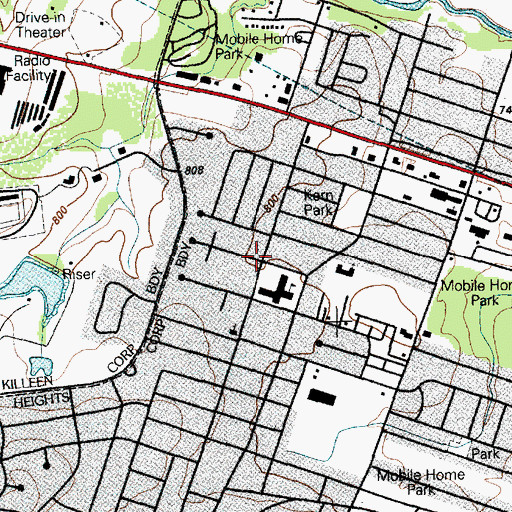 Topographic Map of Zion Temple Church of God in Christ, TX