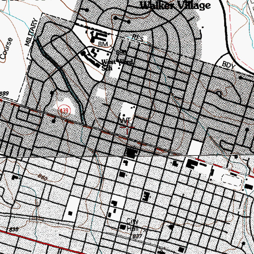 Topographic Map of First Church of the Nazarene, TX