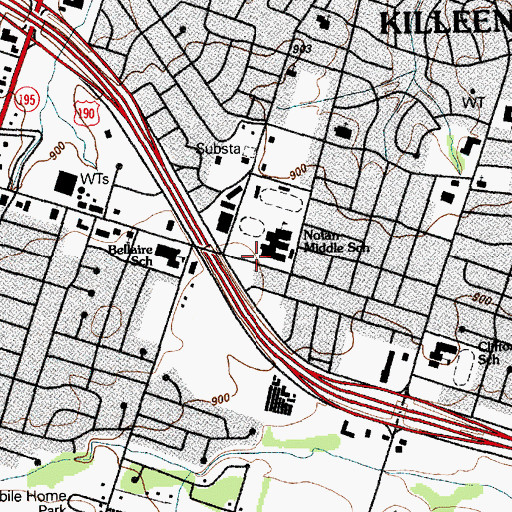 Topographic Map of Bethel Baptist Church, TX