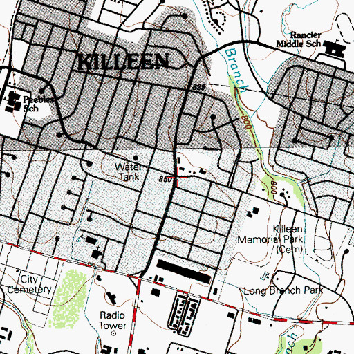 Topographic Map of Eastlake Baptist Church, TX