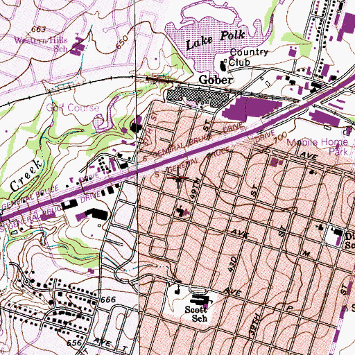 Topographic Map of Faith Baptist Church, TX