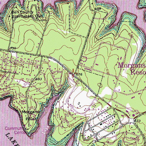 Topographic Map of Fellowship Baptist Church, TX