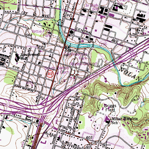 Topographic Map of First Mexican Baptist Church, TX