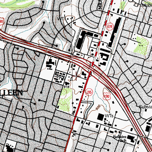 Topographic Map of Killeen Central Baptist Church, TX
