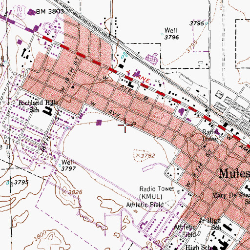 Topographic Map of Richland Hills Baptist Church, TX