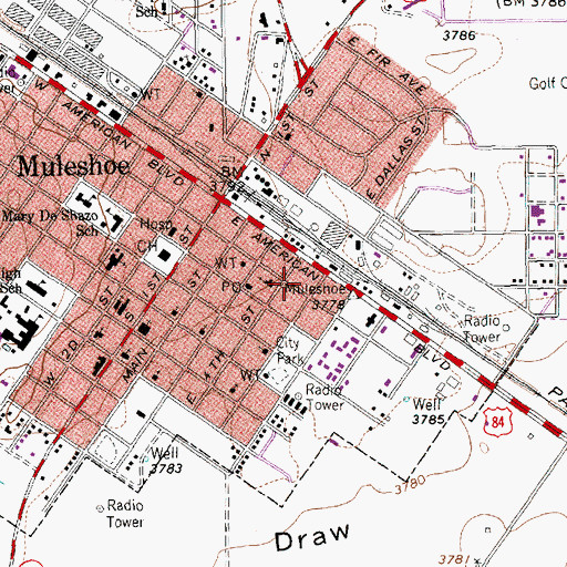 Topographic Map of Trinity Baptist Church, TX