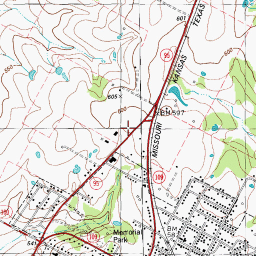 Topographic Map of Cornerstone Baptist Church, TX