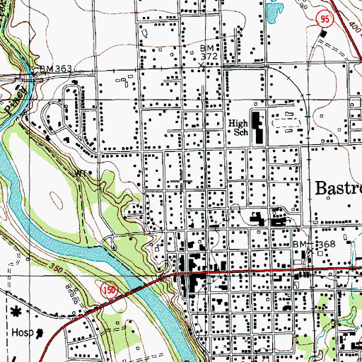 Topographic Map of First Baptist Church, TX