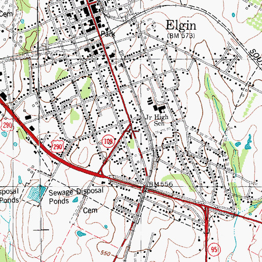 Topographic Map of Mount Moriah Baptist Church, TX