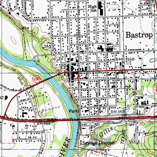 Topographic Map of Ascension Catholic Church, TX