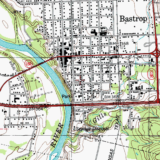 Topographic Map of Church of Christ, TX