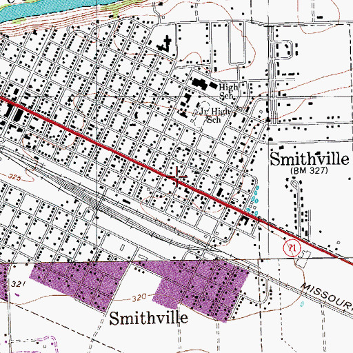 Topographic Map of Grace Lutheran Church, TX