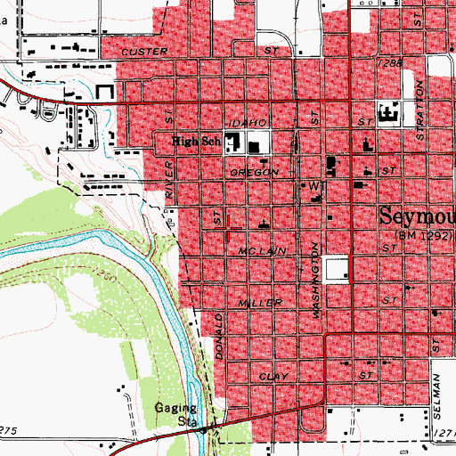 Topographic Map of First Baptist Church, TX