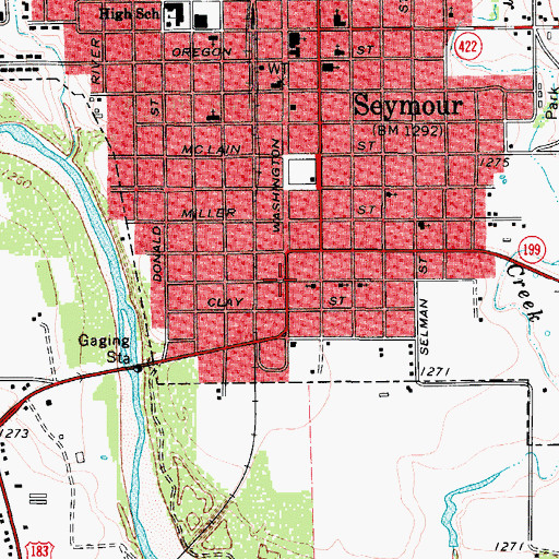 Topographic Map of Trinity Luthern Church, TX