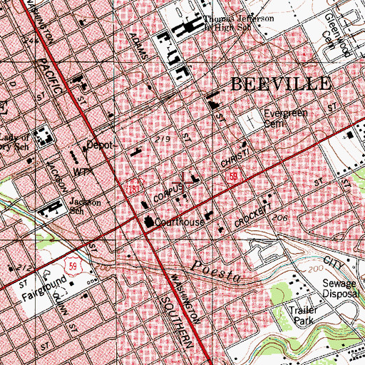 Topographic Map of Saint Philips Episcopal Church, TX