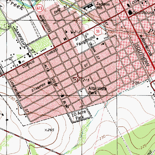 Topographic Map of Bethel Pentecostal Church, TX