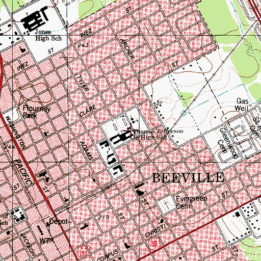 Topographic Map of Seventh Day Adventist Church, TX