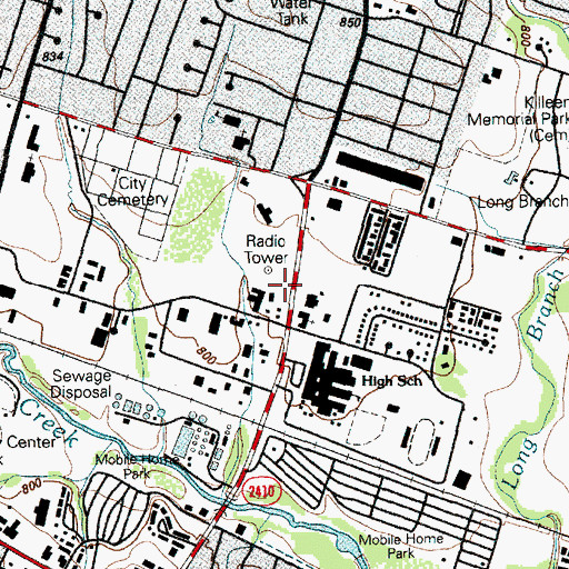 Topographic Map of First Assembly of God Killeen Church, TX