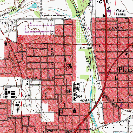 Topographic Map of Church of Christ, TX
