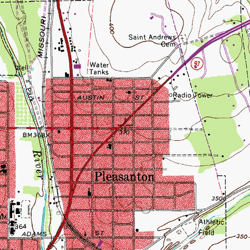 Topographic Map of Atascosa First Seventh Day Adventist Church, TX