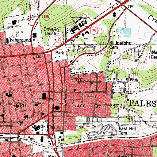 Topographic Map of Mount Vernon African Methodist Episcopal Church, TX