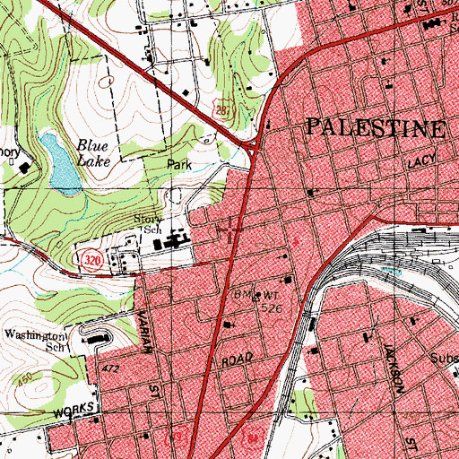 Topographic Map of Morning Star Baptist Church, TX