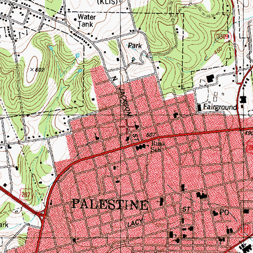 Topographic Map of North Jackson Baptist Church, TX