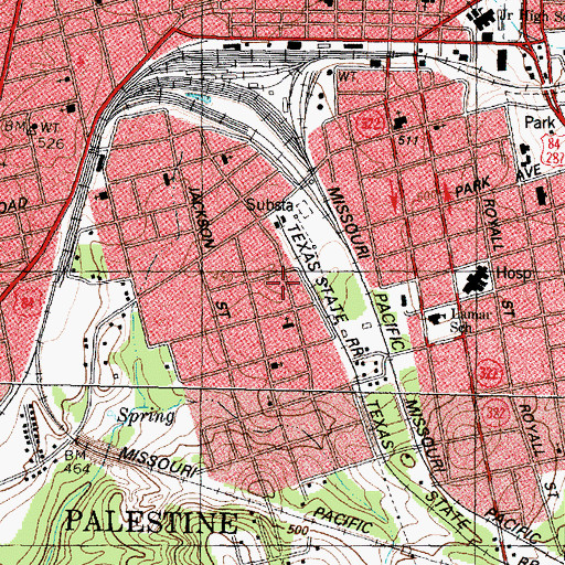 Topographic Map of South Union Missionary Baptist Church, TX