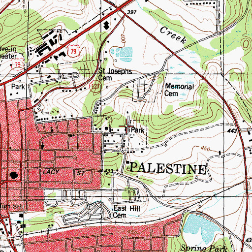Topographic Map of Grace Temple Church of God in Christ, TX