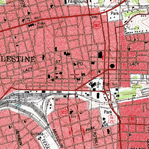 Topographic Map of Saint Philips Episcopal Church, TX