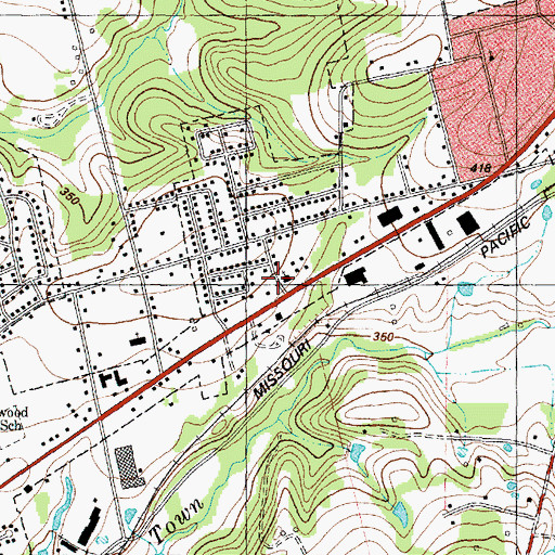 Topographic Map of Westwood United Methodist Church, TX