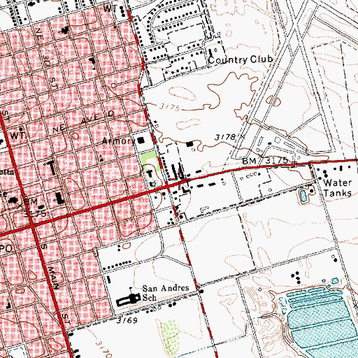 Topographic Map of Church of God, TX