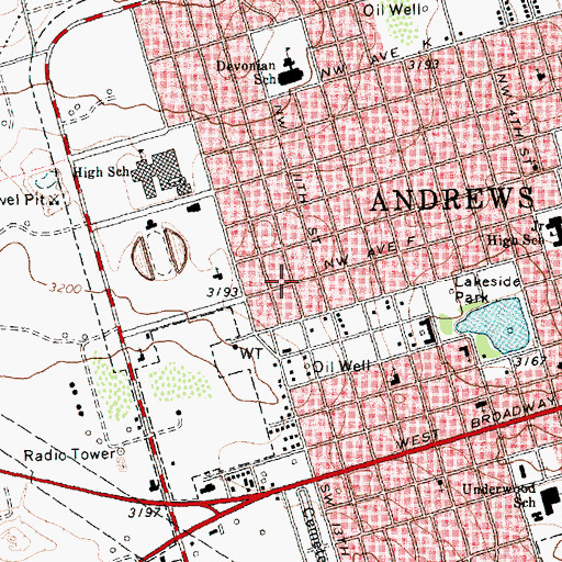Topographic Map of Saint Mathias Episcopal Church, TX