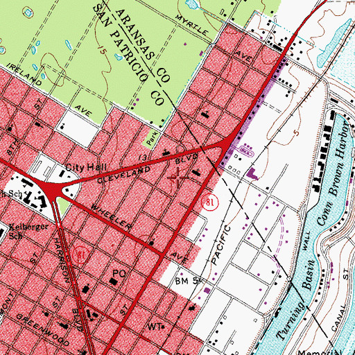 Topographic Map of First Assembly of God Church, TX