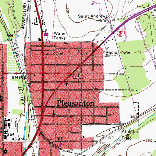 Topographic Map of Saint Andrew Catholic Church, TX