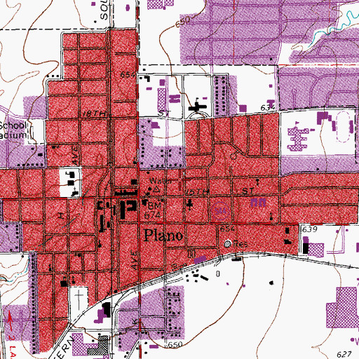 Topographic Map of First Baptist Church of Plano, TX