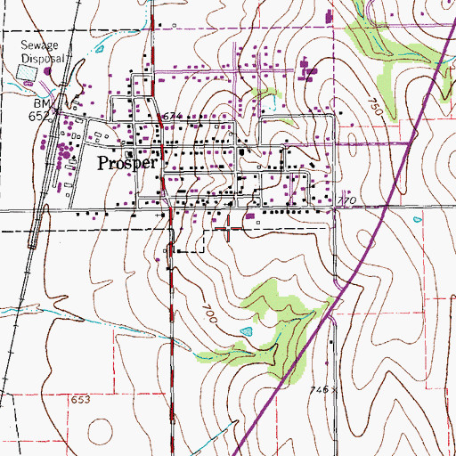 Topographic Map of First Baptist Church of Prosper, TX