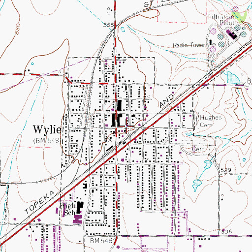 Topographic Map of First Baptist Church of Wylie, TX